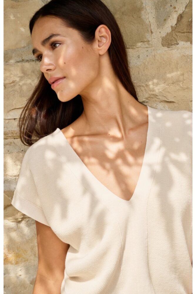 YAYA - Pulóver s V-výstrihom - creme beige