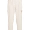 YAYA - Nohavice cargo s rovnými nohavicami a záhybmi - creme beige