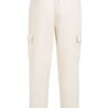 YAYA - Nohavice cargo s rovnými nohavicami a záhybmi - creme beige