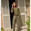 YAYA - Nohavice cargo s rovnými nohavicami a záhybmi - army green