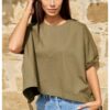 YAYA - Top poplínový - army green