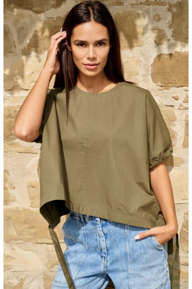 YAYA - Top poplínový - army green