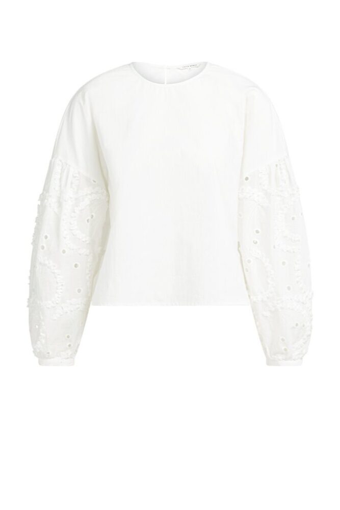 YAYA - Top s madeirovými rukavmi - snowfade white