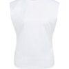 YAYA - Top bez rukávov so skladanými bočnými švami - pure white