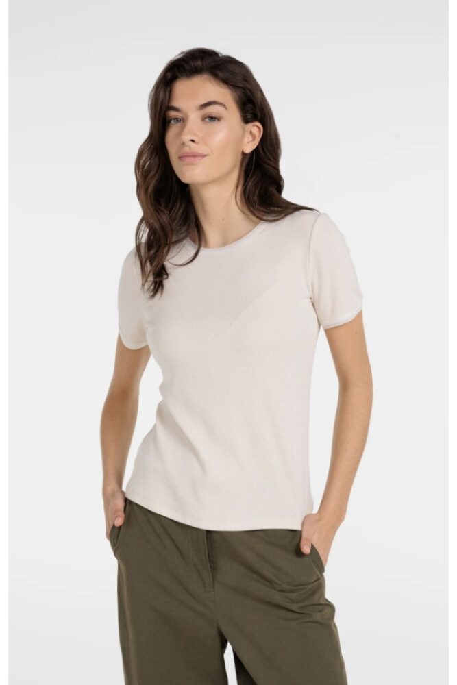 YAYA - Tričko so sieťovanými detailmi - creme beige