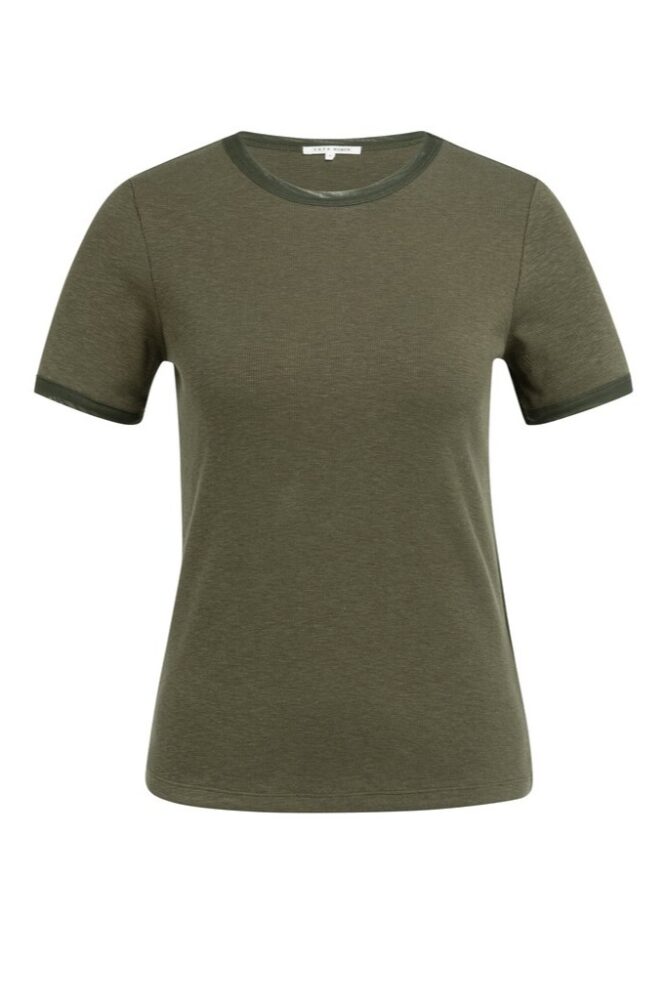 YAYA - Tričko so sieťovanými detailmi - army green