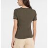YAYA - Tričko so sieťovanými detailmi - army green