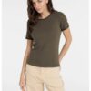 YAYA - Tričko so sieťovanými detailmi - army green