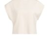 YAYA - Top bez rukávov s voľným strihom a rebrovými detailmi - cloud creme white