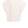 YAYA - Top bez rukávov s voľným strihom a rebrovými detailmi - cloud creme white