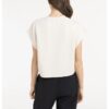 YAYA - Top bez rukávov s voľným strihom a rebrovými detailmi - cloud creme white