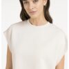 YAYA - Top bez rukávov s voľným strihom a rebrovými detailmi - cloud creme white