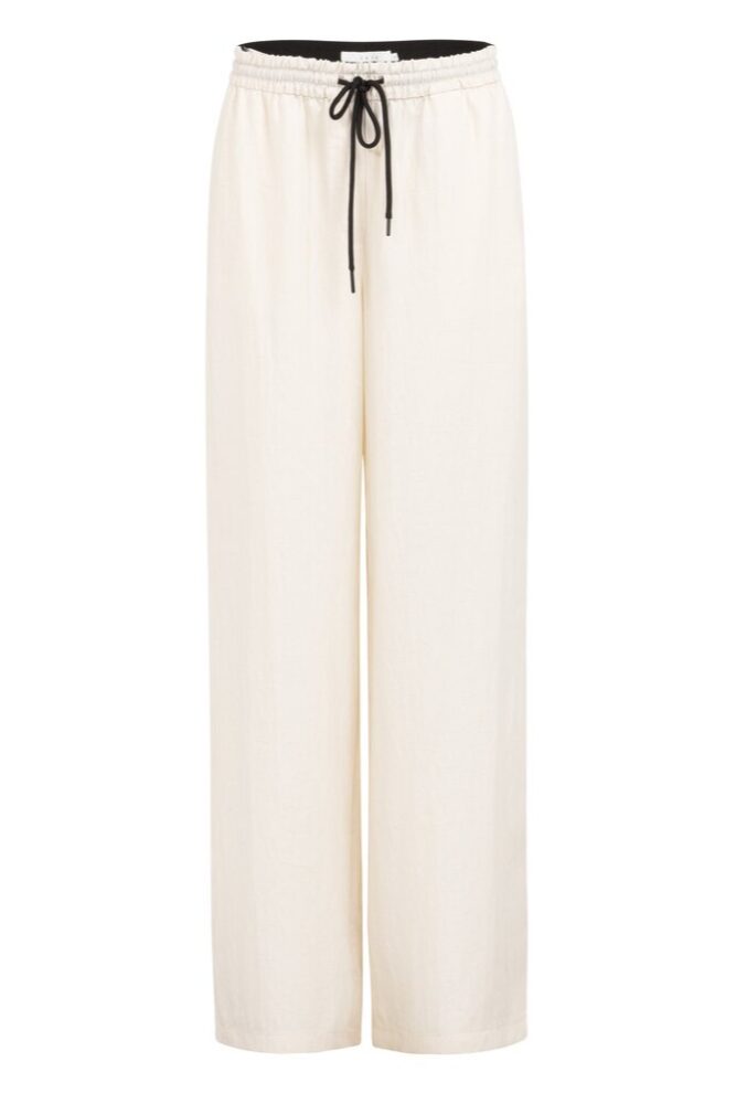 YAYA - Nohavice voľné s ozdobným prešitím - cloud creme white