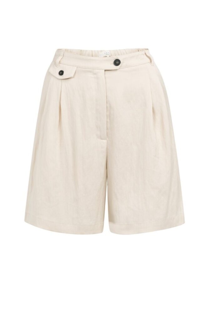 YAYA - Nohavice krátke - bermudy s elastickým pásom - cloud creme white
