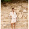 YAYA - Nohavice krátke - bermudy s elastickým pásom - cloud creme white