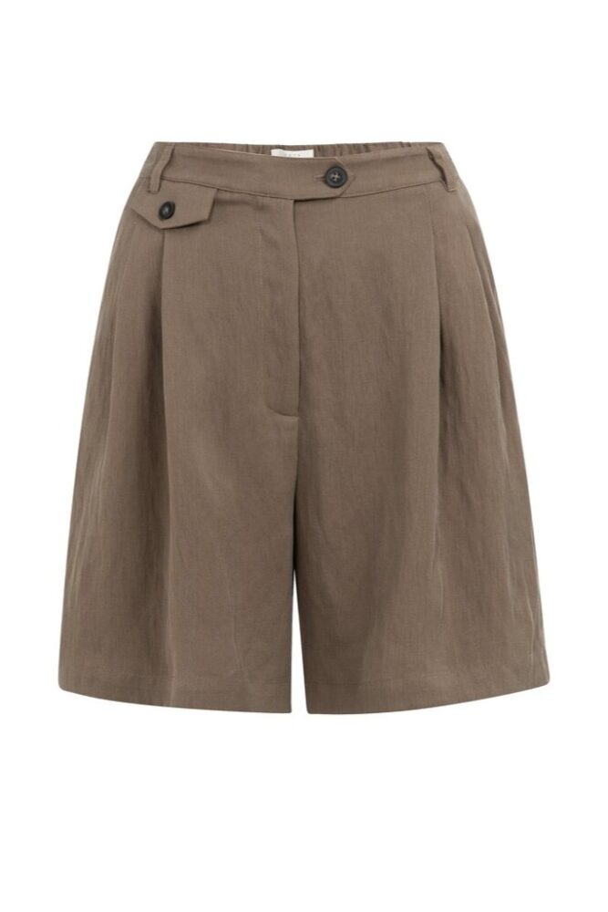 YAYA - Nohavice krátke - bermudy s elastickým pásom - washed brown