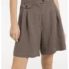 YAYA - Nohavice krátke - bermudy s elastickým pásom - washed brown