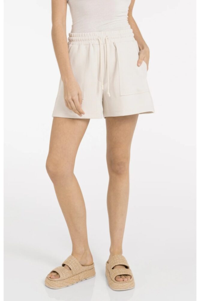 YAYA - Jerseyové šortky s cargo vreckami a elastickým pásom - cloud creme white