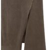 YAYA - Midi sukňa s prekríženým strihom a viazacím pásikom - washed brown