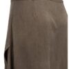 YAYA - Midi sukňa s prekríženým strihom a viazacím pásikom - washed brown