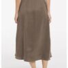 YAYA - Midi sukňa s prekríženým strihom a viazacím pásikom - washed brown