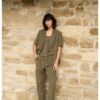 YAYA - Sako s krátkymi rukávmi a odnímateľným lemom na zips - army green