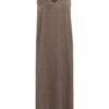 YAYA - Šaty s krčenou textúrou a výstrihom do V - washed brown