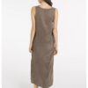 YAYA - Šaty s krčenou textúrou a výstrihom do V - washed brown