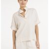 YAYA - Top s krátkymi rukávmi a golierom typu polo - cloud creme white