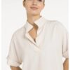 YAYA - Top s krátkymi rukávmi a golierom typu polo - cloud creme white