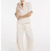 YAYA - Top s krátkymi rukávmi a golierom typu polo - cloud creme white