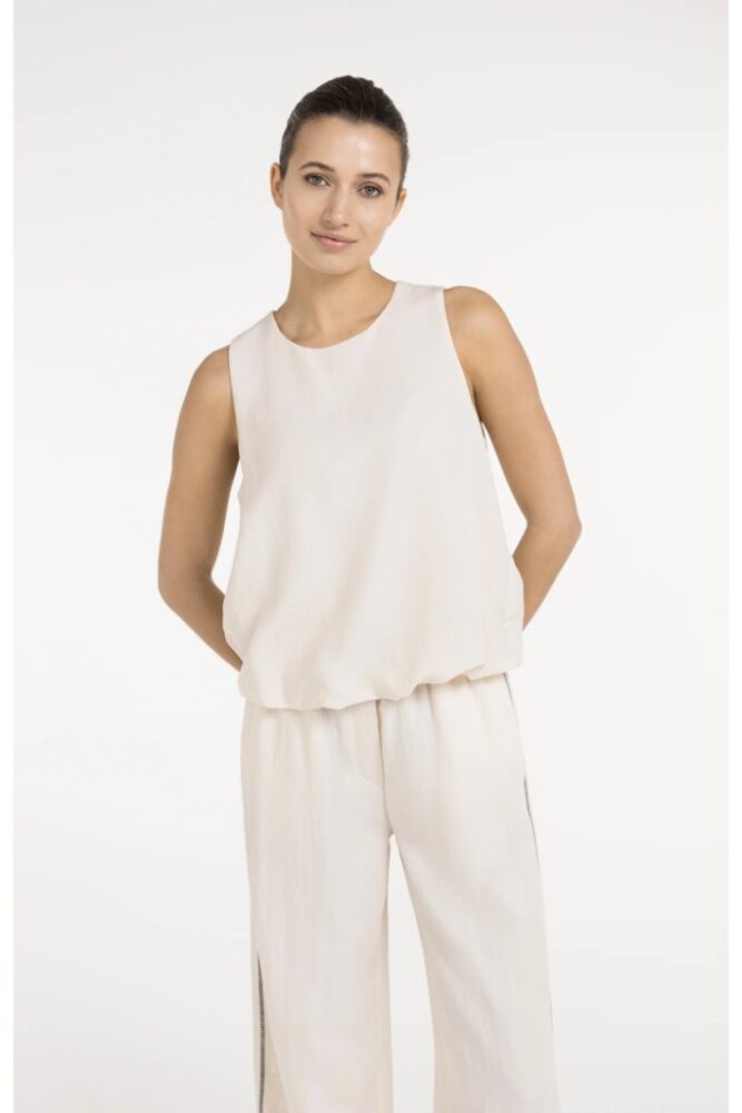 YAYA - Top balónový bez rukávov - cloud creme white