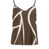 YAYA - Top na ramienka so vzorom - chocolate martini brown dessin
