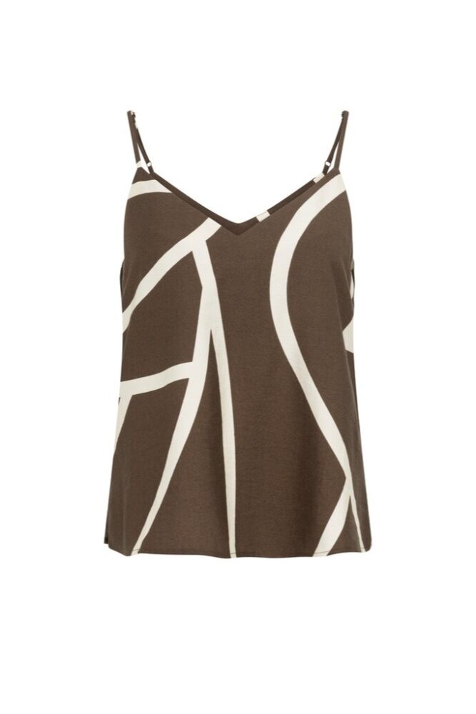 YAYA - Top na ramienka so vzorom - chocolate martini brown dessin