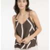 YAYA - Top na ramienka so vzorom - chocolate martini brown dessin