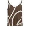 YAYA - Top na ramienka so vzorom - chocolate martini brown dessin