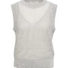 YAYA - Top z úpletu so spodnou vrstvou - light grey melange