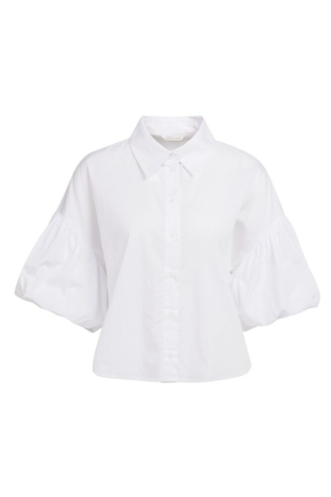 YAYA - Blúzka s objemnými balónovými rukávmi - pure white