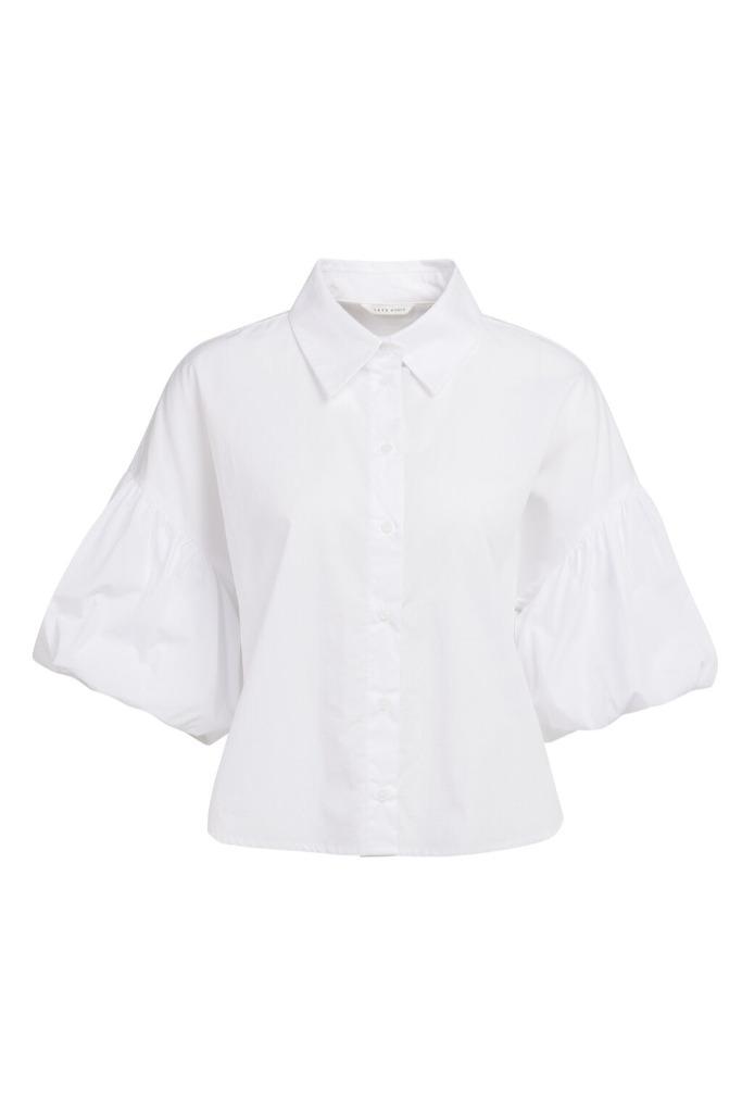 YAYA - Blúzka s objemnými balónovými rukávmi - pure white