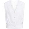 YAYA - Blúzka bez rukávov s elastickým lemom - pure white