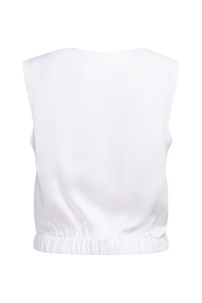 YAYA - Blúzka bez rukávov s elastickým lemom - pure white