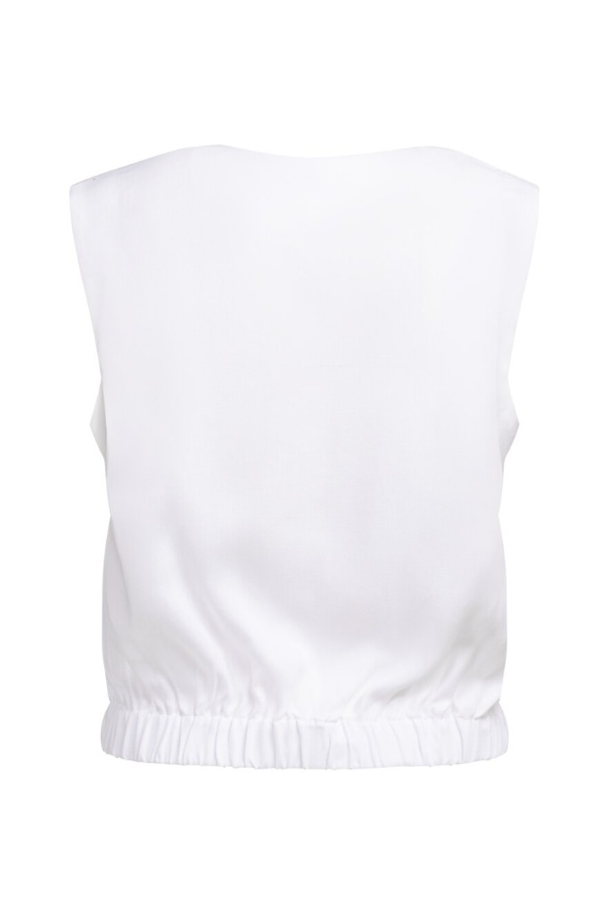 YAYA - Blúzka bez rukávov s elastickým lemom - pure white