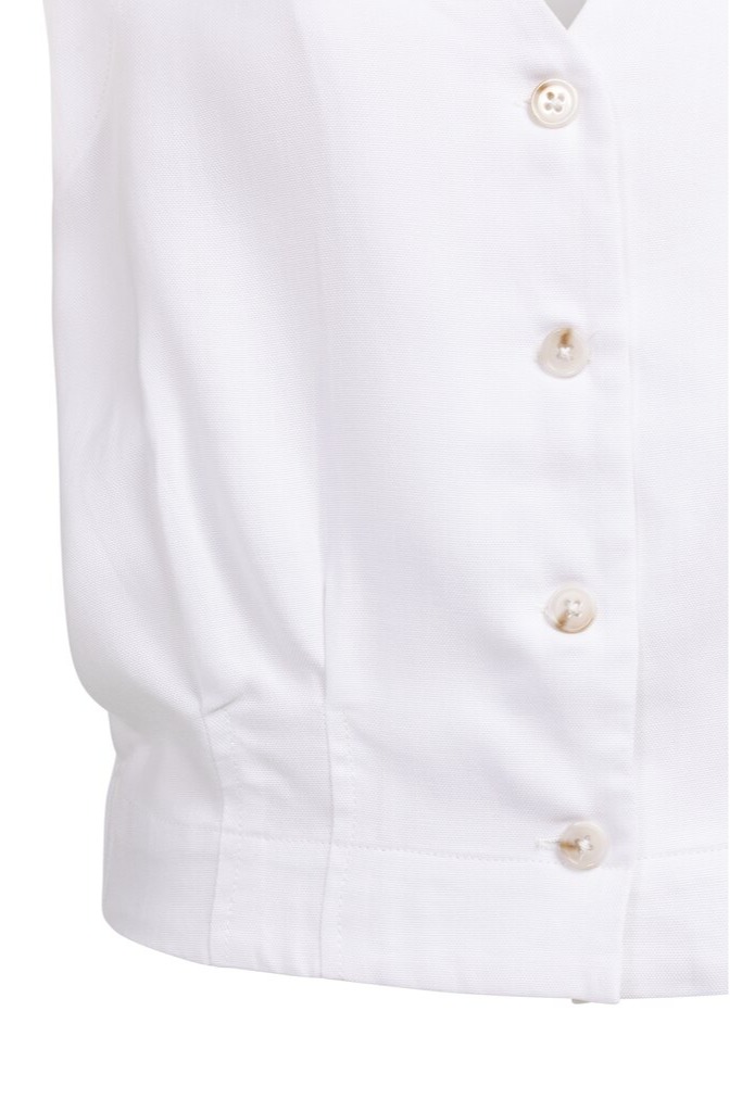 YAYA - Blúzka bez rukávov s elastickým lemom - pure white