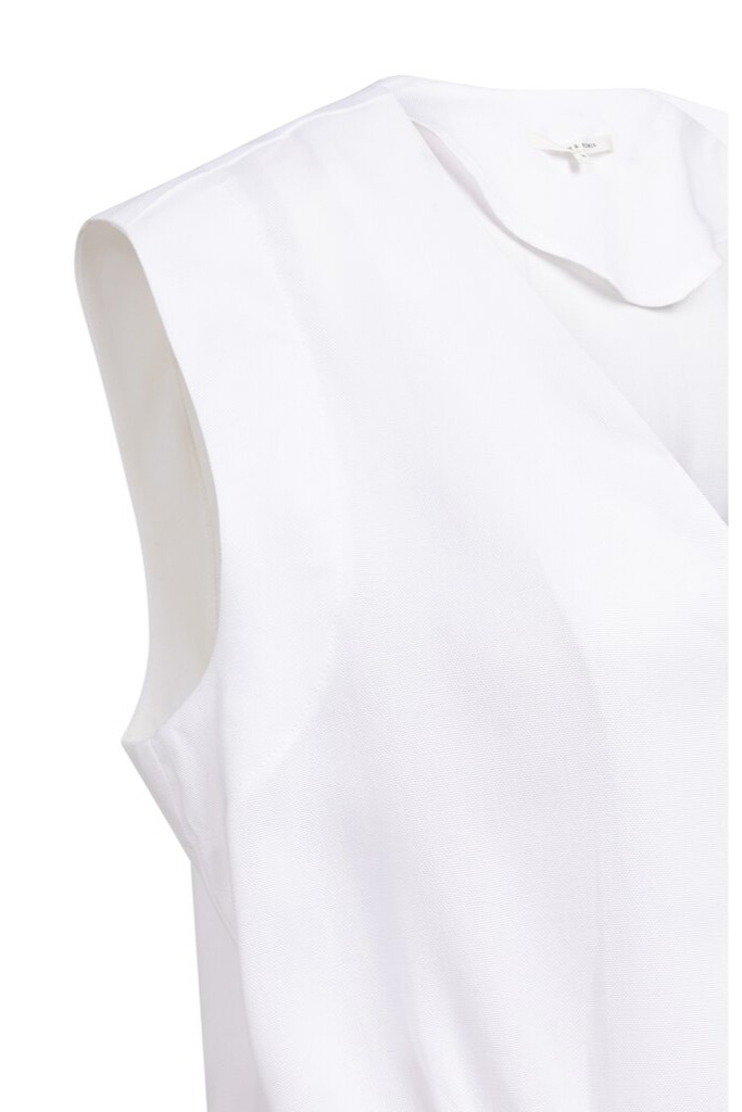 YAYA - Blúzka bez rukávov s elastickým lemom - pure white