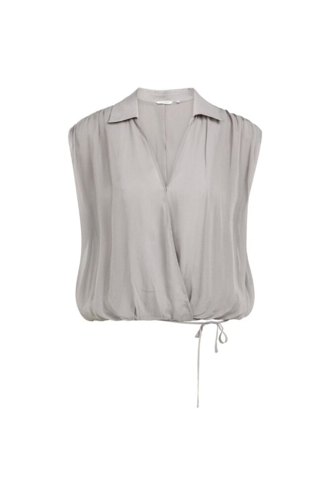 YAYA - Blúzka bez rukávov so zavinovacím detailom - storm cloud grey