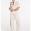 YAYA - Nohavice voľné s ozdobným prešitím - cloud creme white