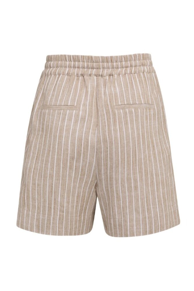 YAYA - Pruhované šortky s elastickým pásom - safari brown dessin