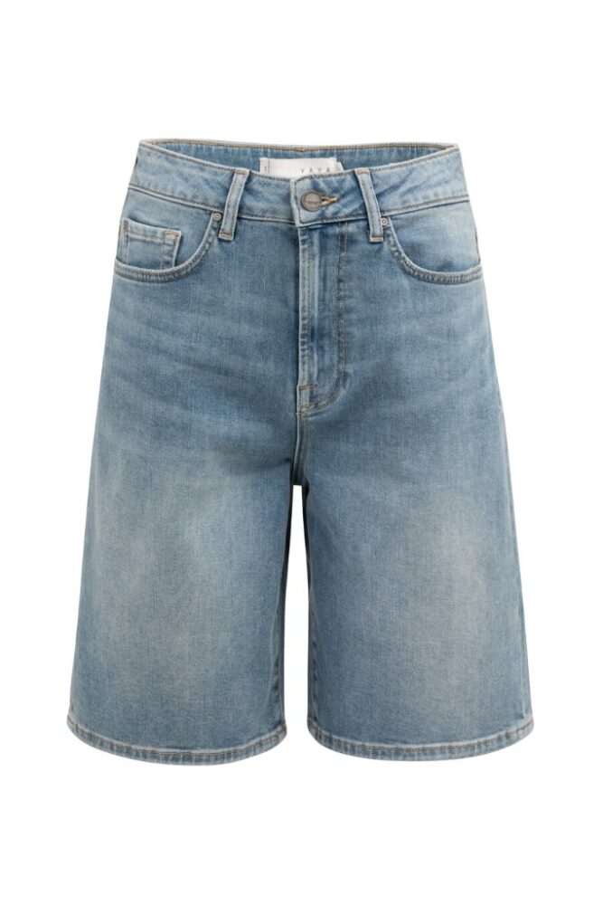 YAYA - Džínsové bermudy - mid blue denim