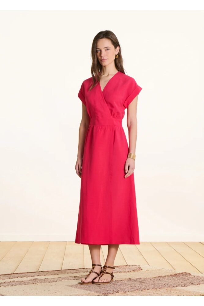 La Fée Maraboutée - Dlhé zavinovacie šaty Fresa Fuchsia - fushia