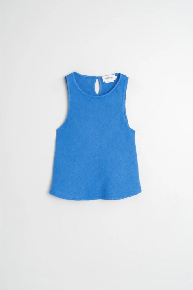 indi cold - Top ľanový bez rukávov - azul britanico